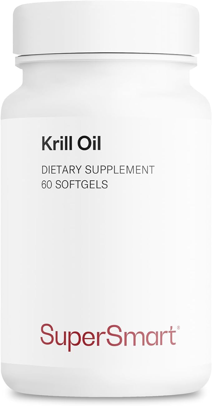 Supersmart - Krill Oil Supplement 1180mg per Day - Omega-3 (EPA &amp DHA) - Fatty Acids | Non-GMO &amp Gluten Free - 60 Softgels