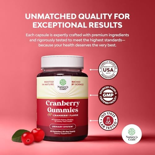 Bundle of Plant Based Omega 3 Gummies for Kids and Natural Cranberry Gummies for Women and Men - for Vision Immunity and Focus Support - for Urinary Tract Health Kidney Support Bladder and Immunity