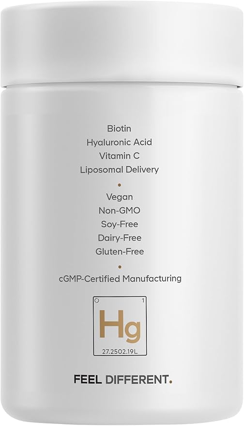 Codeage Hair Growth + Smooth Skin Max Vitamins Supplement - Patented Lustriva &amp SOD B Dimpless Superoxide Dismutase - Hair Growth Health Skin Cellulite Support - Biotin Vitamin C MSM - 30 Capsul