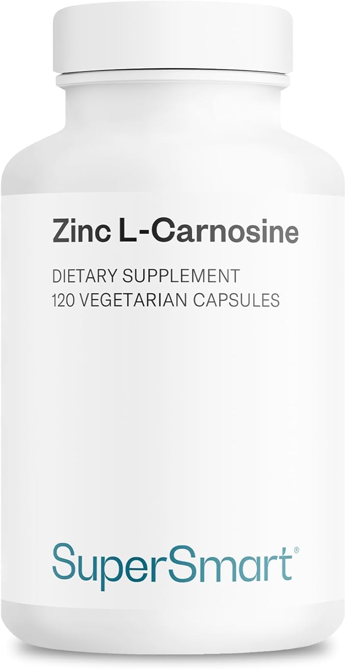 SuperSmart - Zinc L-Carnosine 75mg per Day (Well-Tolerated) - Zinc Carnosine Supplement | Non-GMO &amp Gluten Free - 120 Vegetarian Capsules