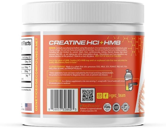 Creatine HCl + HMB for Athletes – Performance &amp Recovery Formula – 2g Creatine HCl 2.5g HMB – Fast Absorption No Bloat No Loading – 30 Servings – GEC (Standard Mango)