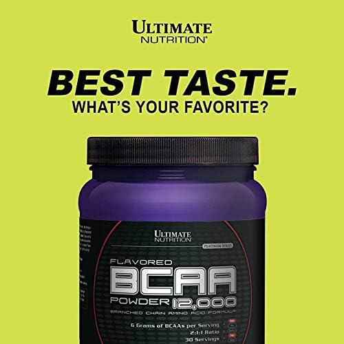 Ultimate Nutrition Flavored BCAA Powder 12000 Post Workout Recovery Drink 3g Leucine 1.5g Valine 1.5g Isoleucine Branch Chain Amino Acids Supplements for Muscle Recovery 60 Servings Lemon Lime