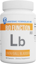 Systemic Formulas Lb – Liver/Gall Bladder 60 Capsules Bio Function #61. Liver + Gall Bladder Support Portal Duct Function Supplement. Contains Red Beet Root Powder.