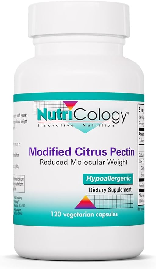 Nutricology Modified Citrus Pectin - 1.5 g Modified Citrus Pectin - Supports Gastrointestinal Cleansing - Vegetarian Capsules - Hypoallergenic Formula - 40 Servings - 120 Capsules