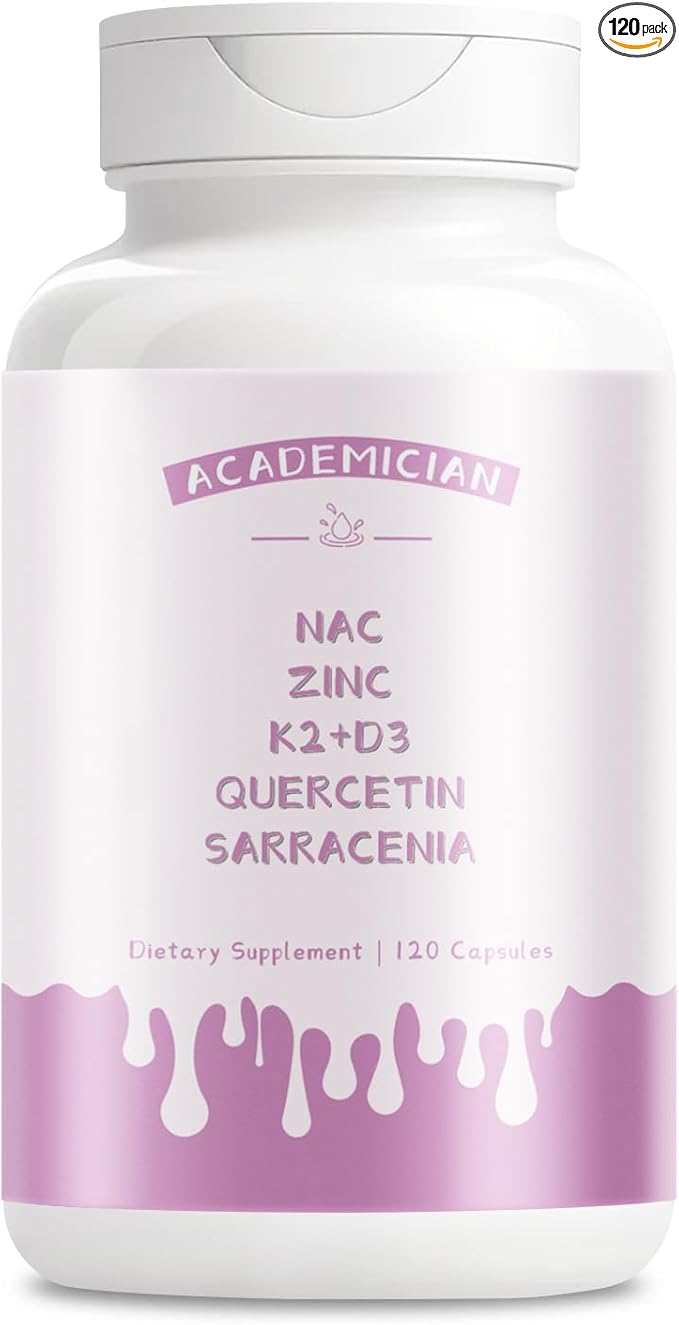 Quercetin 500mg Capsules with Zinc Capsules Vitamin d3 K2 Nac Supplement - 120 Count