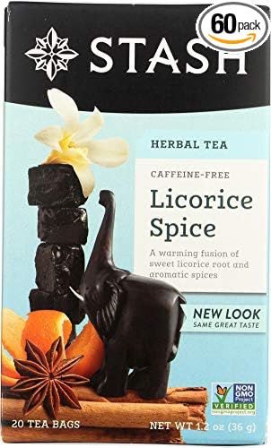 Stash Tea Company Premium Licorice Spice Herbal Tea Caffeine Free - 20 Bag (Pack of 6) - Pack Of 6