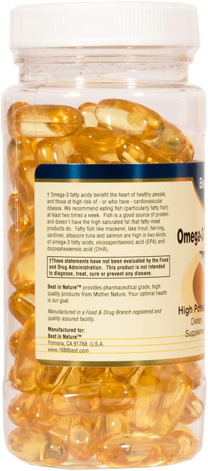 Omega-3 Salmon King Fish Oil 1000mg 100softgels - high Potency EPA/DHA. Omega-3 Fatty acids