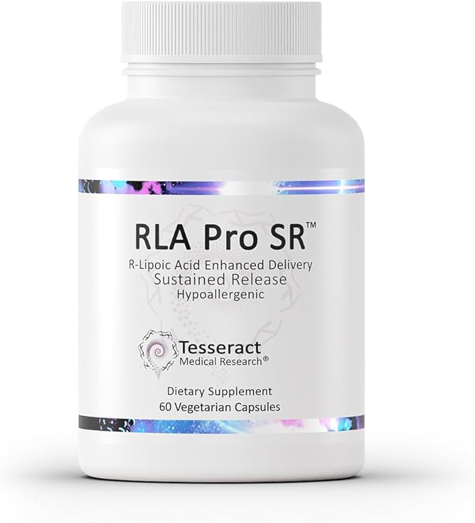 Tesseract RLA Pro SR Lipoic Acid Supplement 60 Capsules Sustained-Release R-Lipoic Acid Boosts Mitochondrial &amp Cellular Energy Amino Acid Metabolism Support Hypoallergenic