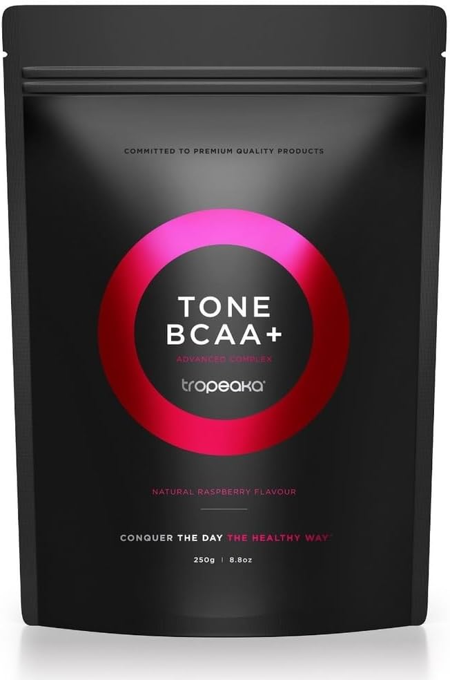 Tropeaka Tone BCAA+ Powder - BCAA Pre Workout Energy Powder for Muscle Growth Recovery &amp Endurance Rehydrating Post Workout Recovery Vegan Non-GMO - 8.8oz (16.5 Servings)