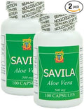 Nutrisalud Products Capsulas de Savila Aloe Vera Capsules 500mg. Set de 2 frascos 100 capsulas CADA uno.Efectivo Contra ulcerasagrurasmala DigestionColitisestreñimiento.Dura mas de 3 Meses.