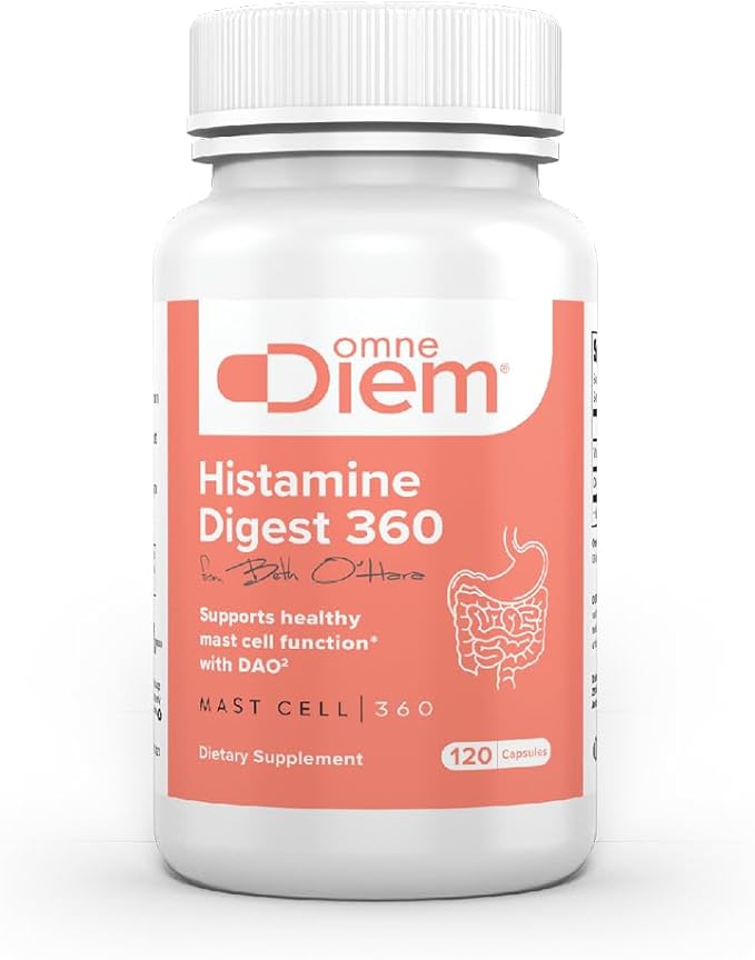 Omne Diem Histamine Digest 360 - DAO Enzyme - Diamine Oxidase &amp Vitamin B6 for P5P - 120 DR Capsules