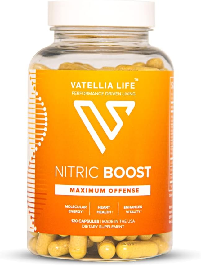 Vatellia Life Nitric Boost – Nitric Oxide Supplement for Men – L-Arginine &amp L-Citrulline Formula – Blood Flow &amp Circulation Support – High Absorption – 2 Month Supply