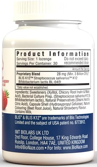 Bionaze Oral Probiotic BLIS K12 &amp BL-04 for Sinus Tonsil Stones Bad Breath Post Nasal Drip Throat &amp Mouth. Improve Upper Respiratory Health with Clinically Proven Oral Probiotics (2 Pack)