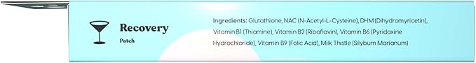 The Patch Brand Recovery Patches | Supports Morning After with Vitamin B1 DHM Glutathione | Party &amp Travel Must Haves | Long Lasting Water Resistant Patches