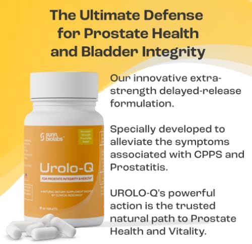 Urolo-Q Extra-Strength Prostate Support for Chronic Prostatitis CPPS Maximum Strength Effective Prostate Health Supplements for Men – Advanced Time Release Formula with Added Pollen Extract…