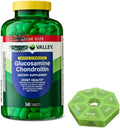M&ampF Essential Triple Strength - Glucosamine Chondroitin- 340 Tablets by Spring Valley- Joint Health &amp Mobility Support- Dietary Supplement- Pill Organizer