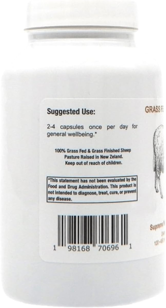 Supreme Nutrition Grass Fed Sheep Liver 120 Pure Ovine Liver Capsules