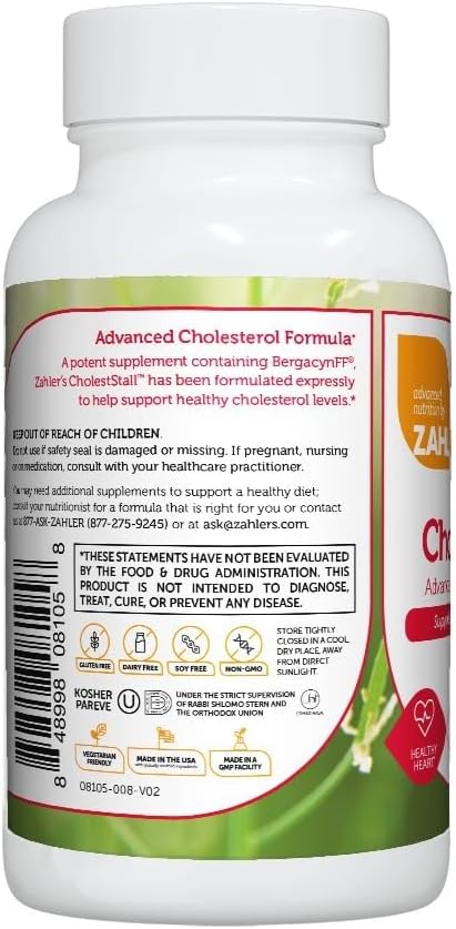 Zahler CholestStall Cholesterol Support Supplement Helps Maintain LDL Certified Kosher 30 Capsules