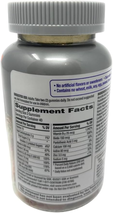 Multigummies Supplements Gummy Vitamins for Women Silver 50 Plus Multivitamin with Vitamin D B6 &amp B12 Vitamins and Supplements Gummies Fruit Flavor 80 Count Gummies (Women 50+ 80ct) (80)
