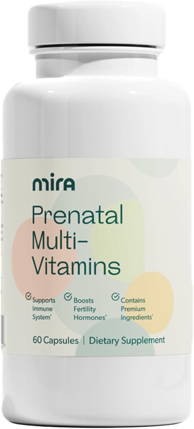 MIRA Prenatal Multi-Vitamins for Women Folate &amp Choline Supplement for Before During and Post Pregnancy Support Your Pregnancy &amp Fetal Development 60 Capsules (30 Servings) 1 Pack