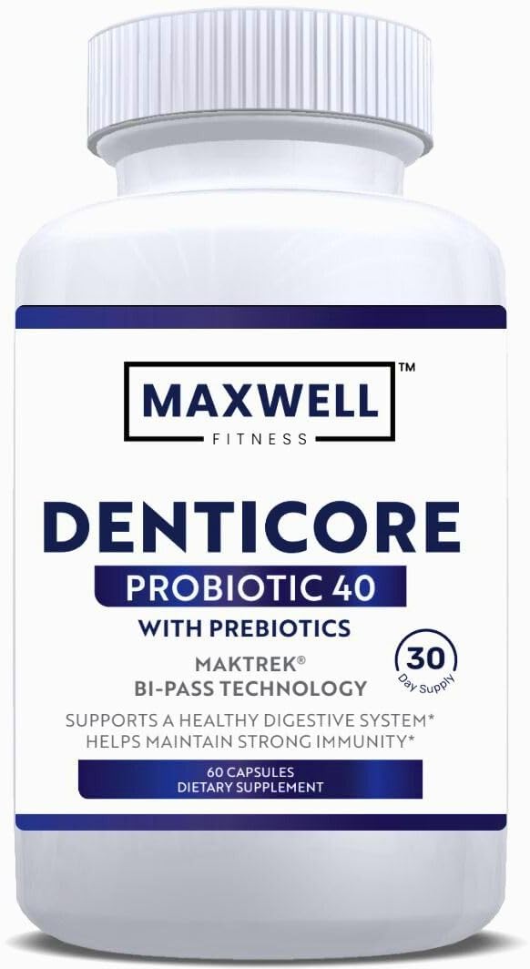 Dental Core Probiotic 40 – Oral Health &amp Gut Support | 40 Billion CFU with Prebiotics | Fresh Breath Healthy Teeth &amp Gums | Immune &amp Digestive Support | 60 Capsules