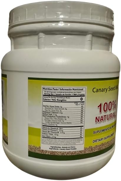 Leche de Alpiste (454g) Canary Seed Milk / 100% Natural Suplemento Alimenticio Bote