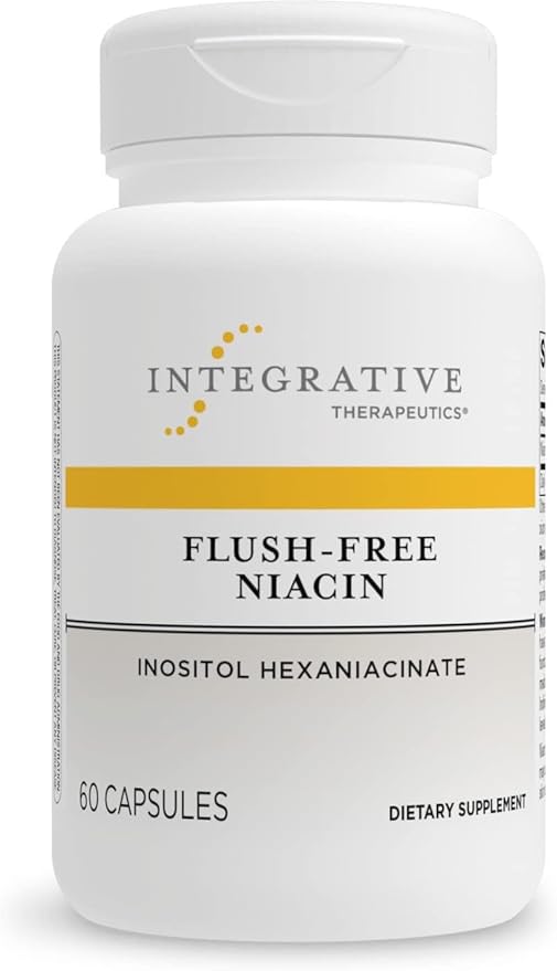 Integrative Therapeutics Flush-Free Niacin - Cellular Energy Support* - Helps Convert Food to Energy* - Vegan Gluten &amp Dairy-Free - 60 Capsules (60 Servings)