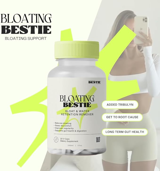 Biohacking Bestie Bloating Bestie for Women &amp Men - Gut Health Supplement Digestion Support Natural Water Retention Remover Helps Remove Bloat &amp Gas - 30 Capsules