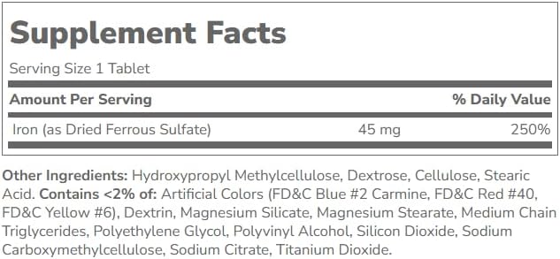 21st Century Slow Release Iron Tablets - 60 ct Pack of 5 - Packaging May Vary