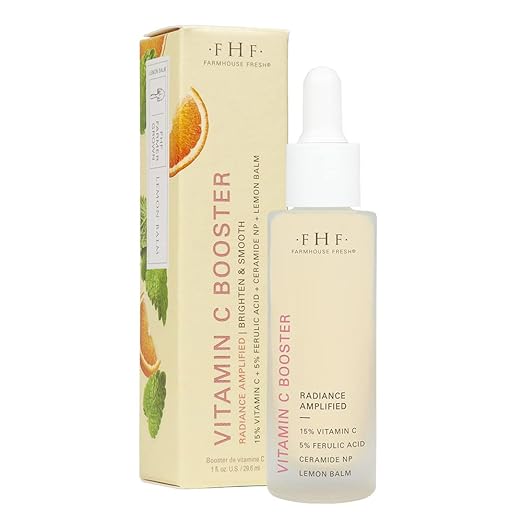 FarmHouse Fresh Vitamin C Face Serum. Hydrating &amp Brightening Serum Boost Radiance &amp Reduce Wrinkles. Vitamin C Booster 1 Fl. Oz.