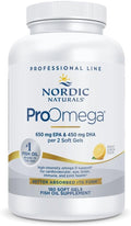 Nordic Naturals ProOmega Lemon Flavor - 180 Soft Gels - 1280 mg Omega-3 - High-Potency Fish Oil with EPA &amp DHA - Promotes Brain Eye Heart &amp Immune Health - Non-GMO - 90 Servings