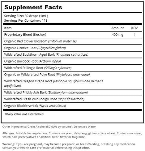 Nature's Alternatives Hoxsey Formula Red Clover Burdock Plus Herbal Extract 4 fl. oz.