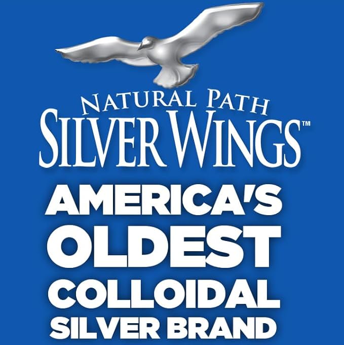 Natural Path Silver Wings Colloidal Silver 500ppm (2500mcg) Immune Support Supplement 32 fl. oz.