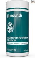 UpNourish Probiotics for GLP-1 Support 5 Billion TFU Akkermansia Muciniphila for Digestive Health Leaky Gut Immunity and Metabolic Health Prebiotics and Probiotics for Women and Men 60 Capsules