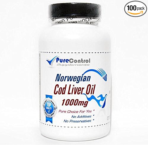 Norwegian Cod Liver Oil Concentrate 1000mg // 100 Capsules // Pure // by PureControl Supplements