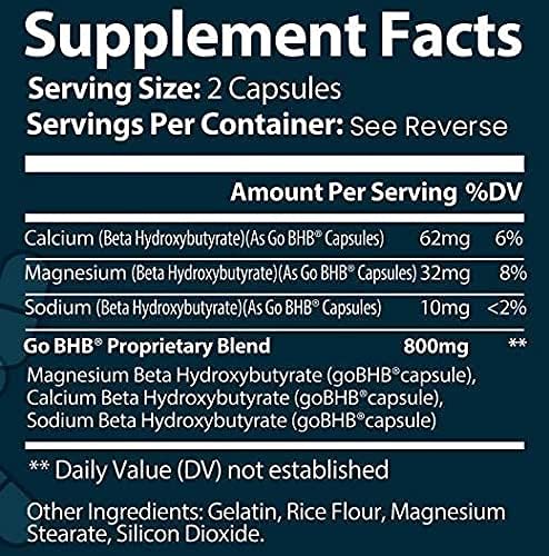 Ketosis Kickstart - 1000 CT beta-hydroxybutyrate Salts for Ketogenic Diet in a Clear Square Grip Jar