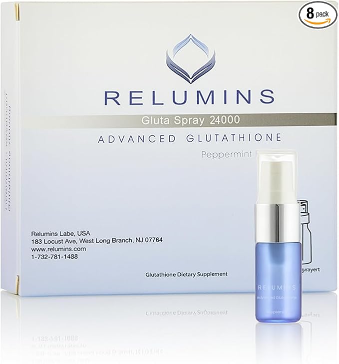Relumins Oral Glutathione Spray Vials – New Advanced Formula 24000mg with Zinc Plus – Convenient Fast-Absorbing Daily Supplement for Wellness and Vitality