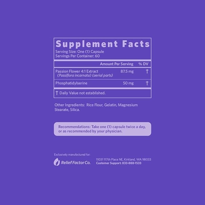 Zen Factor Supplement with Passionflower and Phosphatidylserine - 60 Capsules