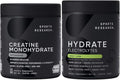 Sports Research® Gym Pro Pack - Creatine Monohydrate Powder w/Creapure Gain Lean Muscle Improve Performance Support Workout Recovery + Hydrate Electrolytes Powder with Vitamins Minerals and Coconut