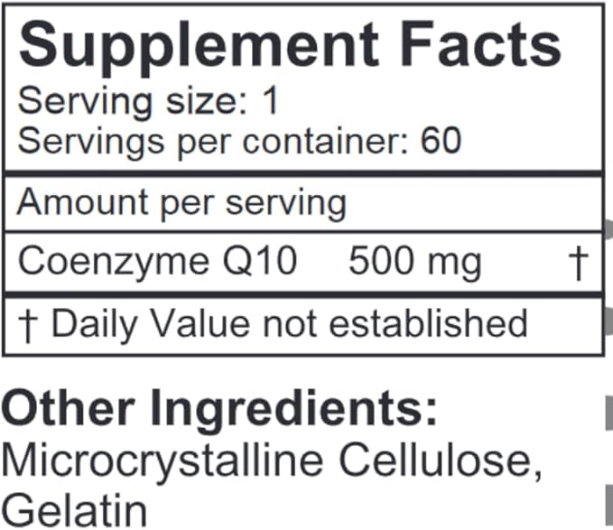 LifeLink CoQ10 | 500 mg x 60 Capsules | Heart Health Energy | Gluten Free &amp Non-GMO | Made in The USA