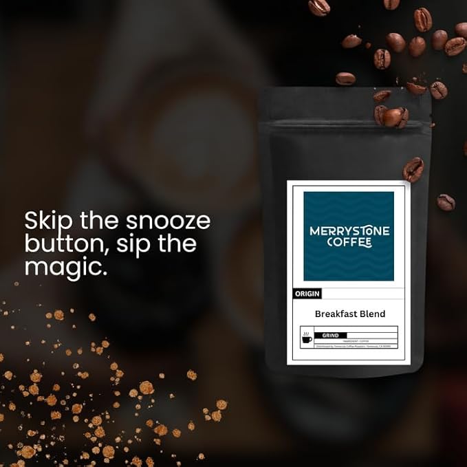Merrystone Breakfast Blend Coffee Medium-Light Roast Roasted to Order 2 Lb Standard Grind