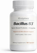 Bacillus B3 Spore-Based Probiotic + Enzymes for Gut Health &amp Microbiome Support Shelf-Stable Daily Probiotic with Bacillus Coagulans Bacillus Subtilis &amp Bacillus Clausii 60 Capsules