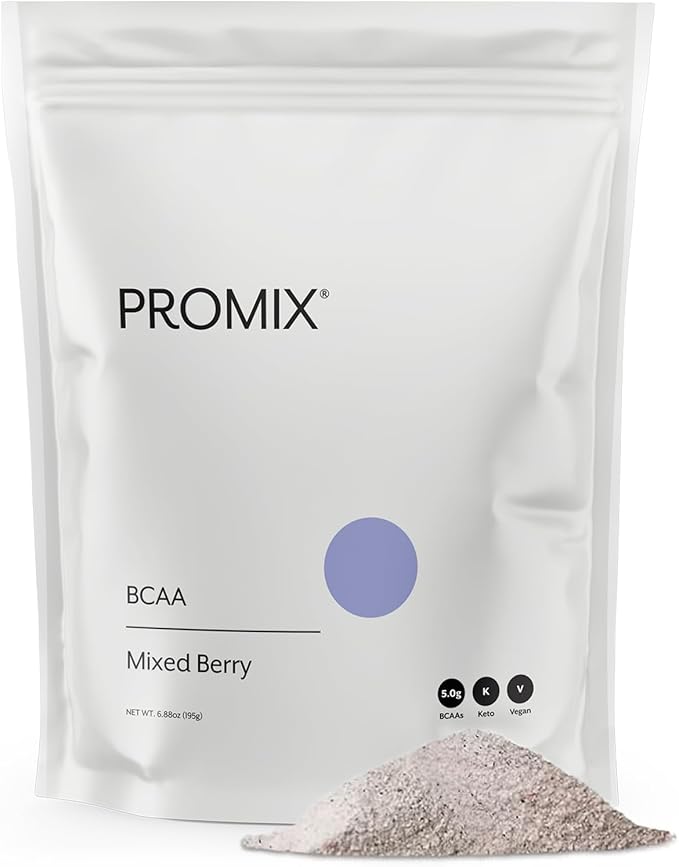 Promix BCAA Post-Workout Energy Powder - 5g Micronized BCAAs Sugar Free Plant Based Vegan Keto - Mixed Berry - 30 Servings (Pack of 1)