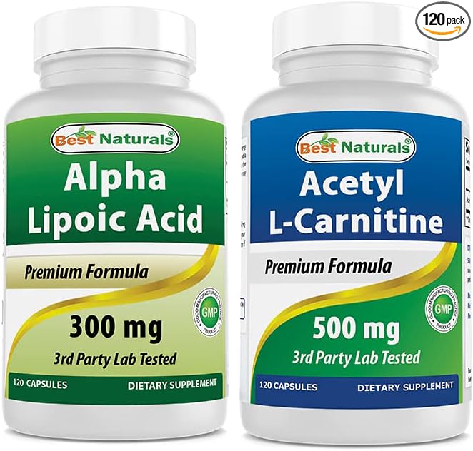 Best Naturals Alpha Lipoic Acid 300 mg &amp Acetyl L-Carnitine 500 Mg