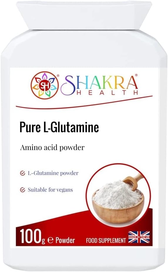 Pure L-Glutamine 100g Pure Targeted Release Vegan Amino Acid Powder for Gastrointestinal Integrity Neurological Activity Irritated Bowels &amp Immune Support | Shakra Health