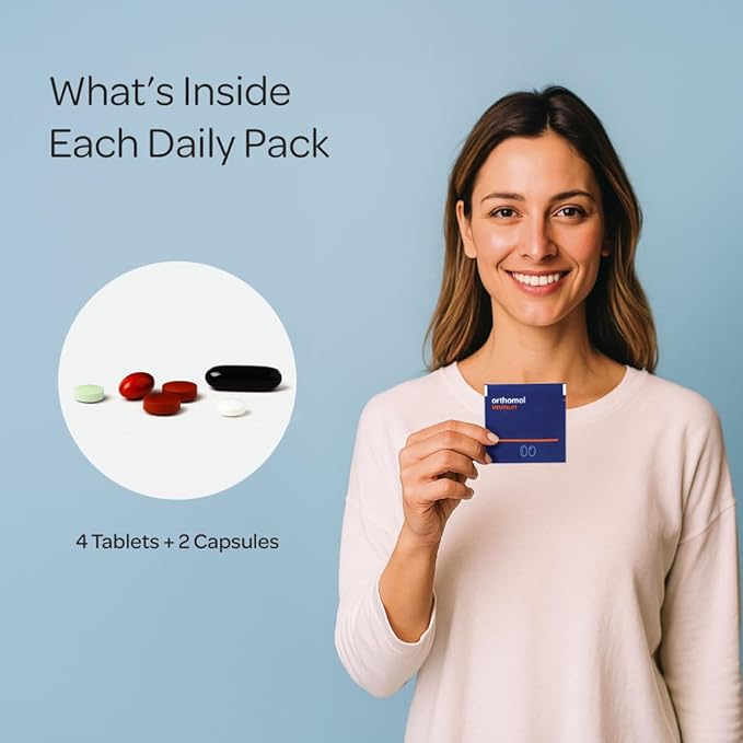 Orthomol Immun Immune Support Supplement Tablets &amp Capsules for Adults with Vitamin C Zinc Selenium Iodine Vitamin D E AB Calcium 25+ Immune Boost Nutrients for Daily Health (30 Day Supp