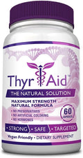 ThyrAid - Thyroid Supplement - Iodine Kelp Ashwagandha - Vegan - 60 Capsules (1 Month Supply)