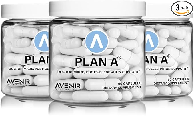 Avenir Nutrition Plan A | Post-Celebration Relief &amp Morning Restore | Electrolyte for Dehydration &amp Headache Support | Dihydromyricetin DHM &amp L Cysteine | 135 Capsules for Men and Women