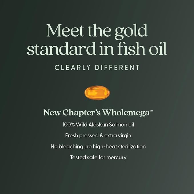 New Chapter Wholemega for Moms Fish Oil Supplement Tiny Capsules 2000mg per Serving Prenatal DHA with Omega-3 + Vitamin D3 for Prenatal &amp Postnatal Support 500mg Each - 180 Count