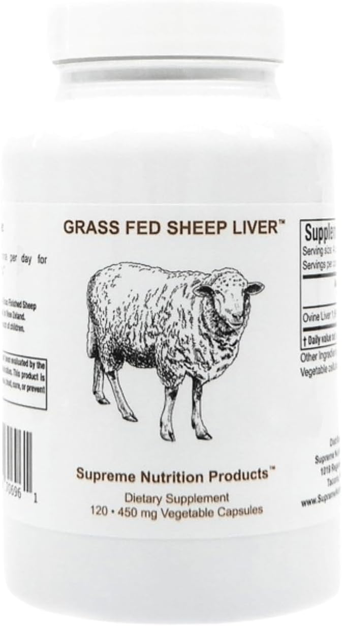 Supreme Nutrition Grass Fed Sheep Liver 120 Pure Ovine Liver Capsules